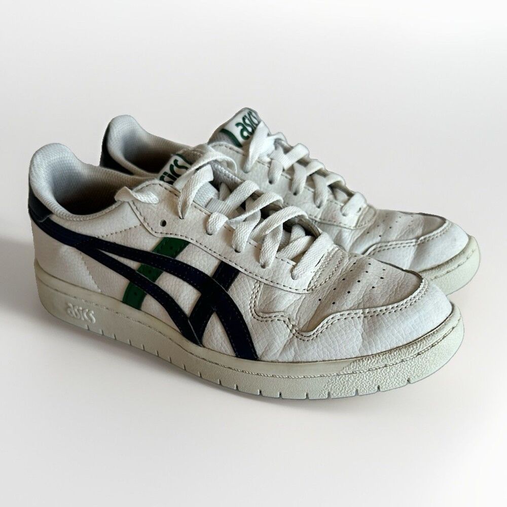 Asics Japan S GS WHITE PEACOAT Blue Green Leather Retro Low Top Sneaker US 6.5